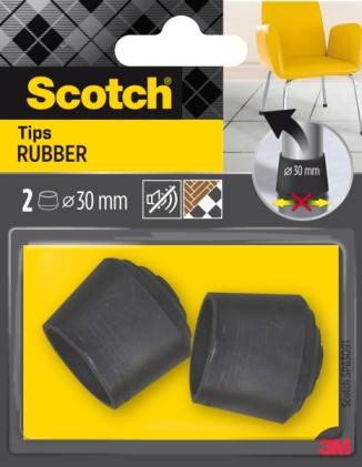 Scotch Confezione da 2 tappi terminali in gomma - Diametro 30 mm - Neri