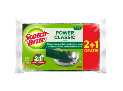 Scotch-Brite Classic - Confezione da 3 pagliette da cucina - Acquista 2 e ricevi 1 gratis - Verde scuro