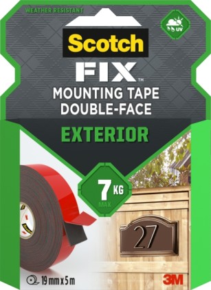 Nastro biadesivo Scotch-Fix per esterni - 19 mm x 10 m - Nero