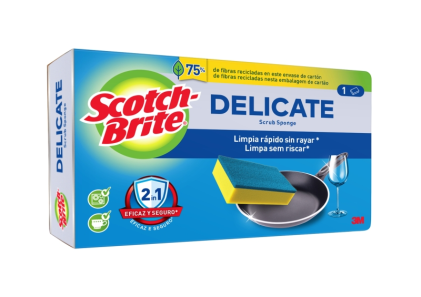 Spugnetta abrasiva delicata Scotch-Brite per cucina - Antigraffio - Gialla