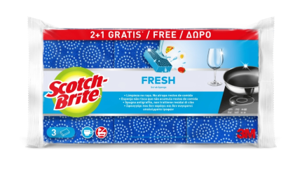 Scotch-Brite Fresh - Confezione da 3 pagliette da cucina - Acquista 2 e ricevi 1 gratis - Antigraffio - Viola
