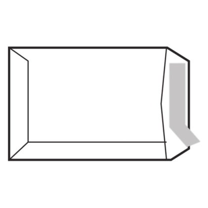 Confezione da 250 buste in carta offset Sam, 100 g/m&sup2; - Dimensioni: 184x261 mm - Autoadesive con striscia in silicone - Bianche