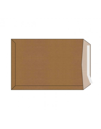 Sam Confezione da 100 buste in carta kraft 90 g/m&sup2; - Misure 370x450 mm - Autoadesive con striscia in silicone - Marrone