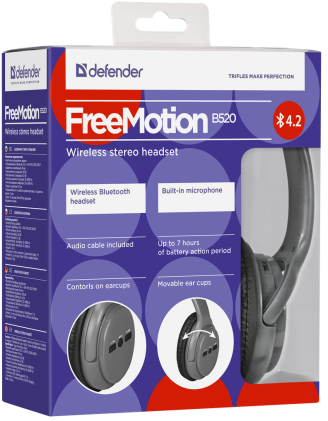 Auricolare stereo wireless Defender FreeMotion B520 grigio, Bluetooth