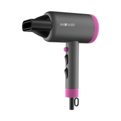 Asciugacapelli Muvip Pro Luxe 2000W - Motore DC - 2 velocità e 3 temperature - Pulsante aria fredda - Diffusore d'aria - Cavo da 1,8 m - Gancio per appendere