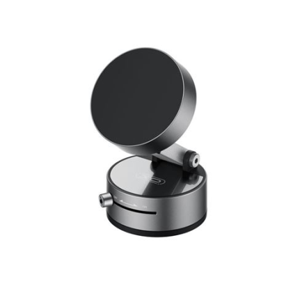 Supporto magnetico per auto XO C170 per smartphone - Supporto a vuoto - Rotazione a 360° - Pulsante di rilascio - Anello metallico incluso - Nero