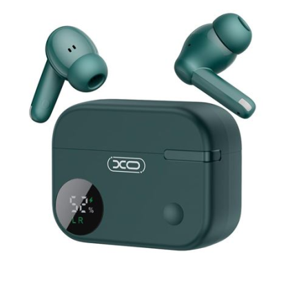 Cuffie XO G34 Bluetooth 5.4 - TWS - Cancellazione del rumore ENC+ANC - Custodia con display LCD - Colore verde