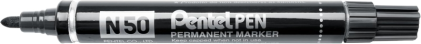 Pennarello permanente Pentel Pen N50 - Punta da 4,3 mm - Resistente all'acqua e alla luce - Nero