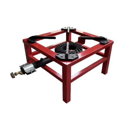 Muvip MV0628 Fornello a gas portatile rinforzato - Bruciatore in ghisa - Potenza 7,5 kW - Chiave di regolazione del gas - Compatibile con butano e propano - 1 bruciatore - Rosso
