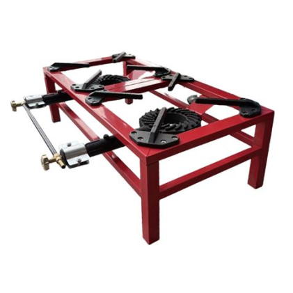 Muvip MV0629 Fornello a gas portatile rinforzato - Bruciatore in ghisa - Potenza 15 kW - Chiave di regolazione del gas - Compatibile con butano e propano - 2 bruciatori - Rosso