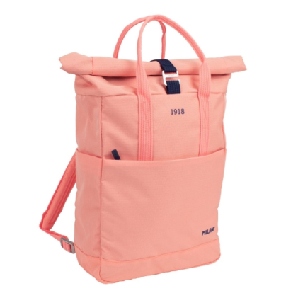 Zaino Urban 430 della collezione Milan da 10 litri - Chiusura arrotolabile - 2 tasche laterali - Tasca posteriore imbottita - Spallacci regolabili - Rosa
