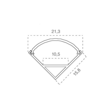 V-TAC Profilo in Alluminio Angolare Colore Silver per Strip LED (Max l: 10,5mm) Copertura Satinata 2000 x 15,8 x 15,8mm