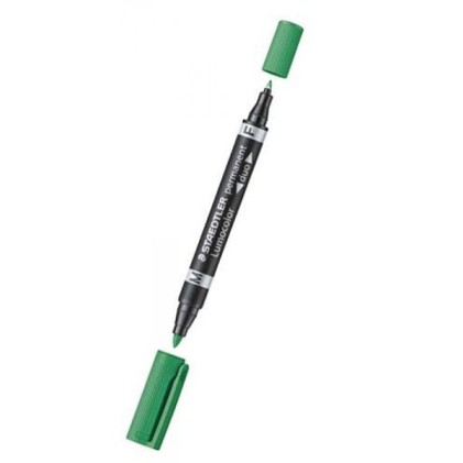 Staedtler Lumocolor 348 Pennarello indelebile a doppia punta - Asciugatura rapida - Colore verde
