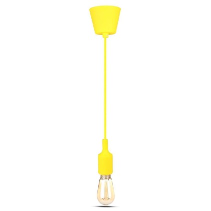 V-TAC Portalampada a Sospensione E27 (Max 60W) in Silicone Giallo