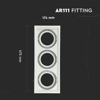 V-TAC Porta AR111 Triplo Colore Bianco