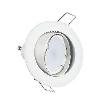 V-TAC Portafaretto LED da Incasso Rotondo GU10 e GU5.3 (MR16) Colore Bianco Orientabile