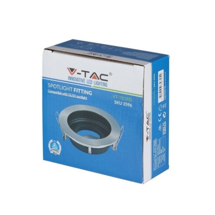 V-TAC Portafaretto LED da Incasso Rotondo GU10 e GU5.3 (MR16) Colore Nichel Satinato Orientabile