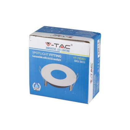 V-TAC Portafaretto LED da Incasso Rotondo GU10 e GU5.3 (MR16) Colore Bianco Orientabile