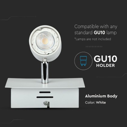 V-TAC Portafaretto LED da Incasso GU10 Colore Bianco Orientabile