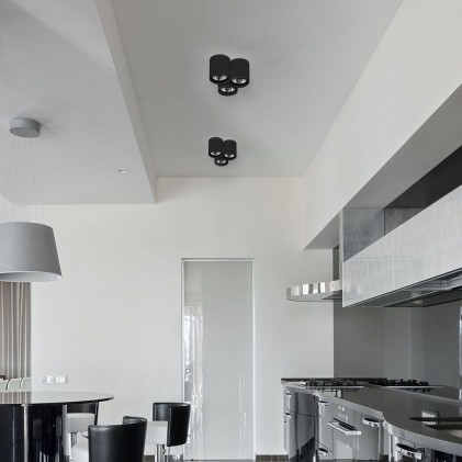 V-TAC Portafaretto LED Montaggio a Plafone Rotondo GU10 e GU5.3 (MR16) Colore Nero Orientabile