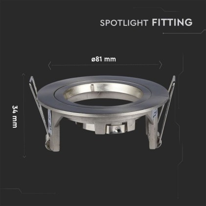 V-TAC Portafaretto LED da Incasso Rotondo GU10 e GU5.3 (MR16) Colore Nichel Satinato