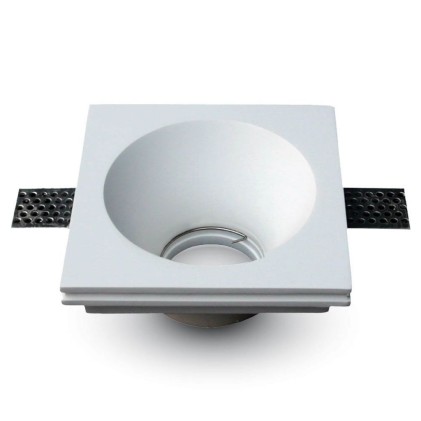 V-TAC Portafaretto LED da Incasso Quadrato GU10 e GU5.3 (MR16) Corpo in Gesso Bianco