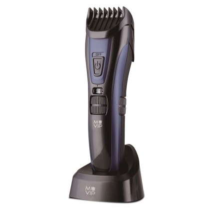Tagliacapelli Muvip Ricaricabile con Base di Ricarica - Lame in Acciaio Inox - Pettini di Diverse Lunghezze - Autonomia fino a 45m