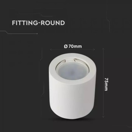 V-TAC Portafaretto LED Montaggio a Plafone Rotondo GU10 e GU5.3 (MR16) Corpo in Gesso Bianco