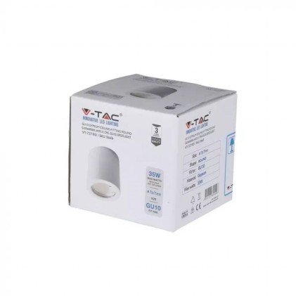 V-TAC Portafaretto LED Montaggio a Plafone Rotondo GU10 e GU5.3 (MR16) Corpo in Gesso Bianco