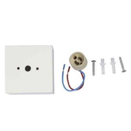V-TAC Portafaretto LED Montaggio a Plafone Quadrato GU10 e GU5.3 (MR16) Corpo in Gesso Bianco