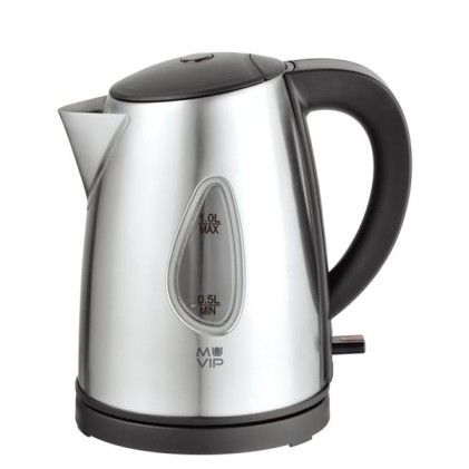 Muvip Bollitore Elettrico 2200W - Capacit&agrave; 1L - Corpo in Acciaio Inox - Indicatore di Livello - Base Girevole
