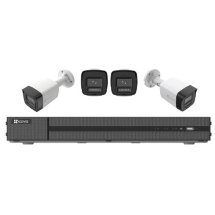 Ezviz X5K+H3K(4K) Poe Nvr Kit Collega Fino A 8-Ch 4K Telecamere Ip, Poe. Visione Notturna A Colori,