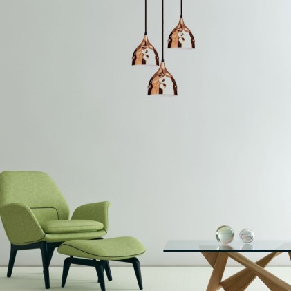 V-TAC Lampadario LED a Goccia in Metallo con Portalampada E27 (Max 60W) Colore Oro Rosa a Specchio d: 170mm