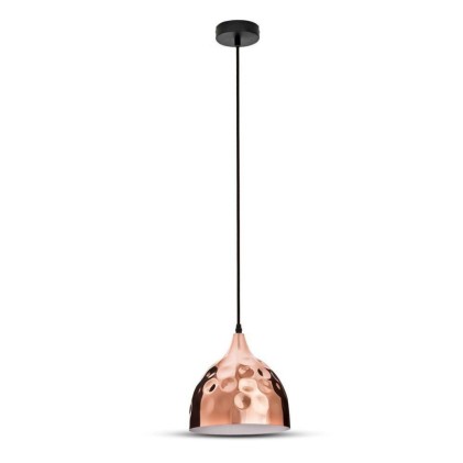 V-TAC Lampadario LED a Goccia in Metallo con Portalampada E27 (Max 60W) Colore Oro Rosa a Specchio d: 230mm