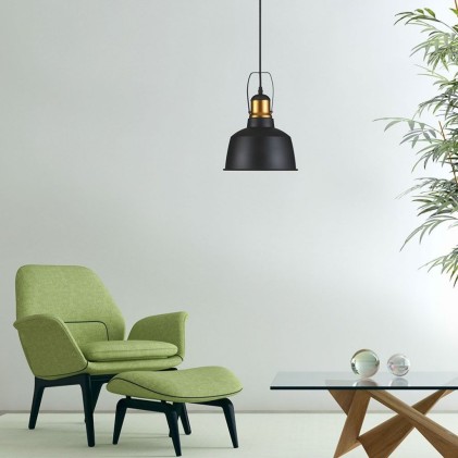 V-TAC Lampadario LED Vintage in Metallo con Portalampada E27 (Max 60W) Colore Nero