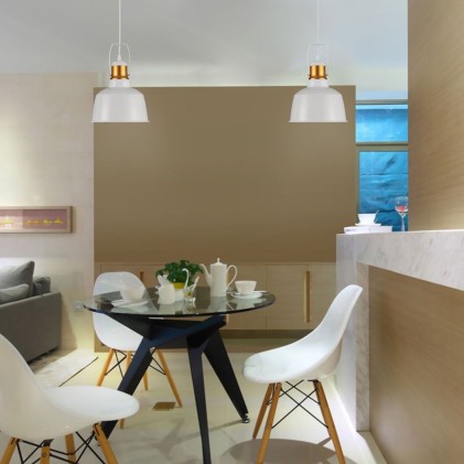 V-TAC Lampadario LED Vintage in Metallo con Portalampada E27 (Max 60W) Colore Bianco