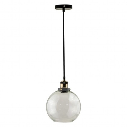 V-TAC Lampadario LED Vintage in Vetro e Metallo con Portalampada E27 (Max 60W) Colore trasparente d: 200mm