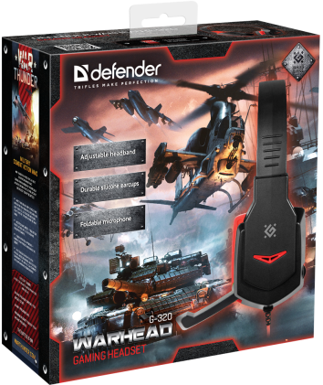 Cuffie da gaming Defender Warhead G-320 nero+rosso, cavo 1,8 m