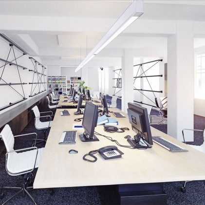 V-TAC PRO Plafoniera LED Chip Samsung a Sospensione 60W Lineare Colore Argento 4000K