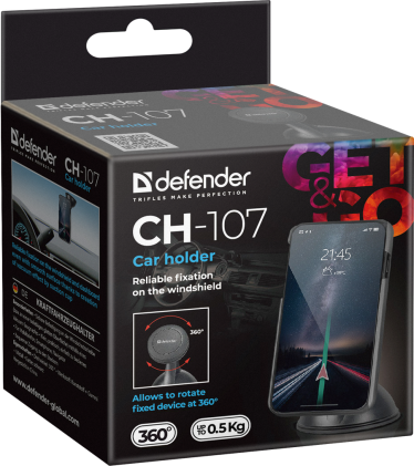 Supporto Smartphone per auto Defender CH-107 nero, magnete, parabrezza
