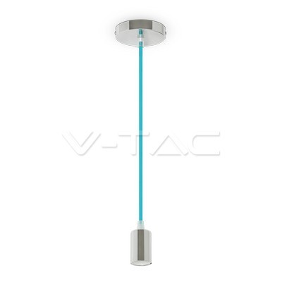 V-TAC VT-7338 Lampadario a sospensione in metallo con portalampada per lampadine E27 - Colore cavo azzurro - SKU 3787