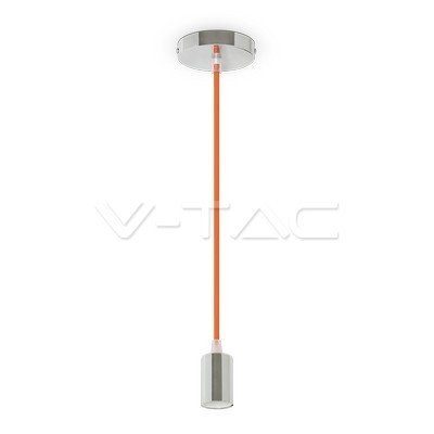 V-TAC VT-7338 Lampadario a sospensione in metallo con portalampada per lampadine E27 - Colore cavo arancione - SKU 3788
