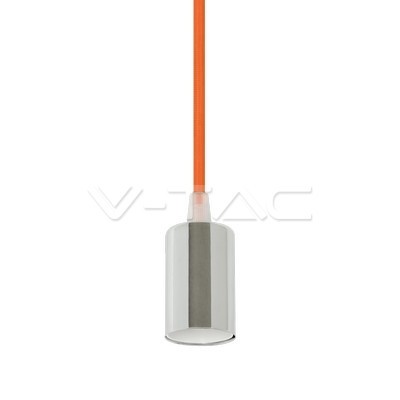 V-TAC VT-7338 Lampadario a sospensione in metallo con portalampada per lampadine E27 - Colore cavo arancione - SKU 3788