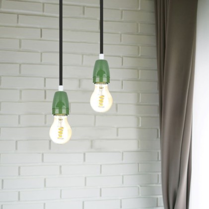 V-TAC Portalampada in Porcellana E27 (Max 60W) Colore Verde