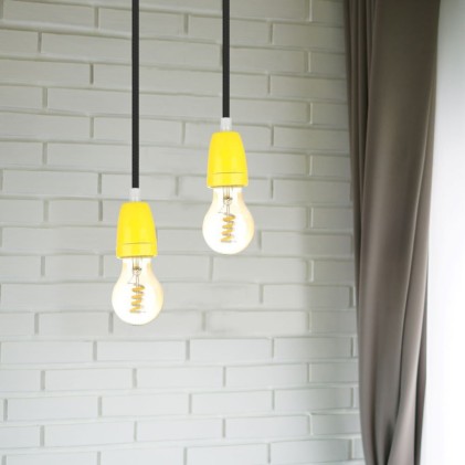 V-TAC Portalampada in Porcellana E27 (Max 60W) Colore Giallo