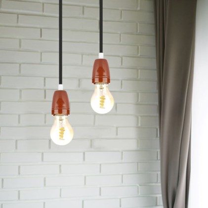 V-TAC Portalampada in Porcellana E27 (Max 60W) Colore Marrone