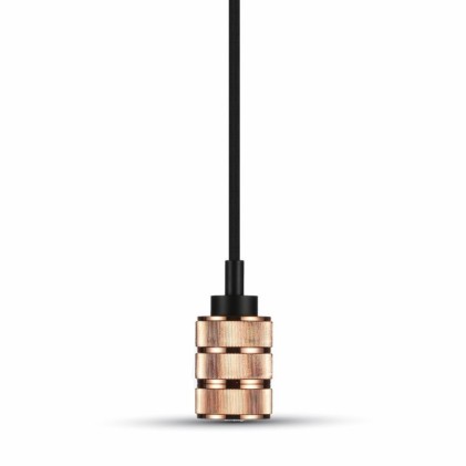 V-TAC Lampadario LED in Metallo con Portalampada E27 (Max 60W) Colore Oro Rosa