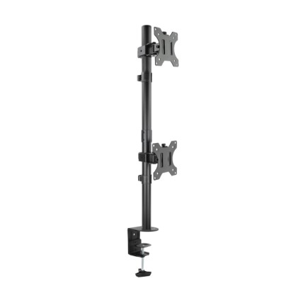 Supporto da scrivania Tooq per 2 monitor verticali da 13" a 32" - Girevole e inclinabile - Peso massimo 8 kg per braccio - VESA 100x100mm