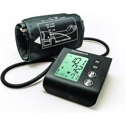 Misuratore di pressione sanguigna da braccio Thomson Cardio A7 - Rilevamento aritmie - Memoria 100 letture - 2 utenti - Nero