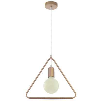 V-TAC Lampadario LED Triangolare in Metallo con Portalampada E27 (Max 60W) Colore Oro Champagne